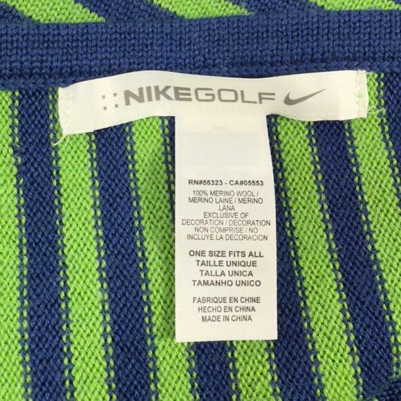 Nike Golf Scarf Striped Navy Green Neck Warmer Y2K Outdoor Winter Sports - Picture 2 of 8